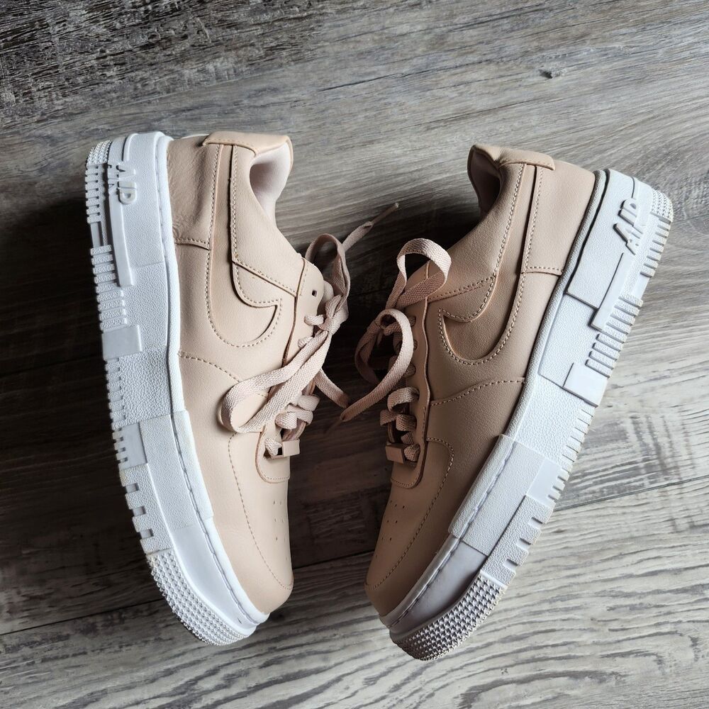 (9) Nike Air Force 1 Low PixelParticle Beige (Women's) - Picture 3 of 7
